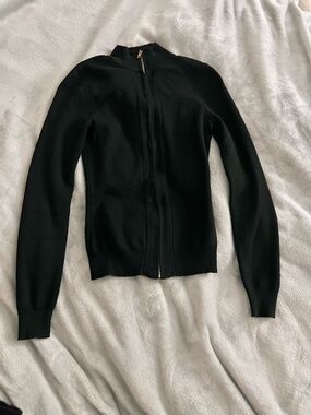 JLUXLABEL Black Zip-Front Sweater Cardigan